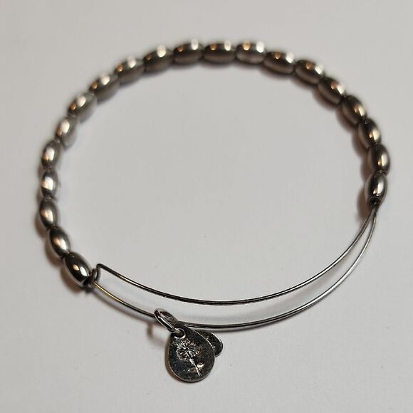 Elegant Alex And Ani Silver Beaded Adjustable Bracelet - Picture 1 of 2